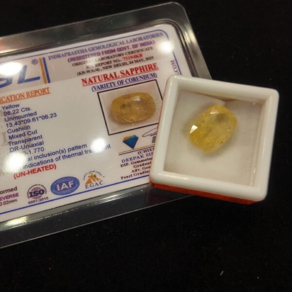 Natural Yellow Sapphire (Pukhraj) Gemstone – Certified