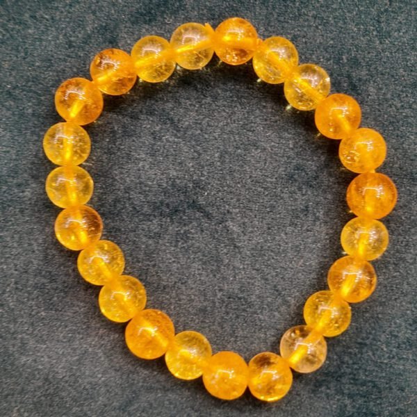Natural Yellow Citrine Crystal Bracelet with Lab Certificate