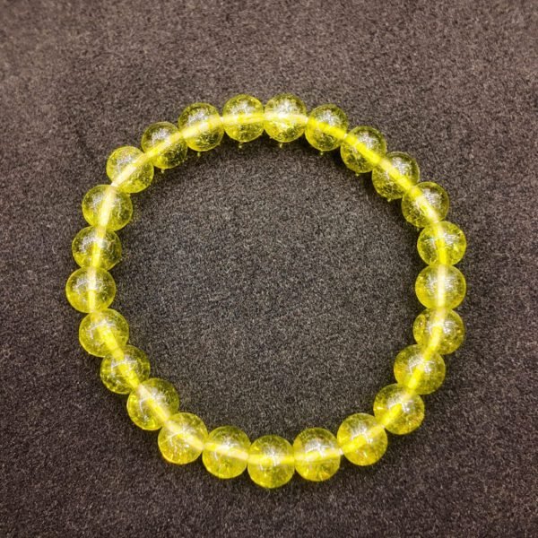 Natural Yellow Citrine Beaded Stretch Bracelet – Unisex