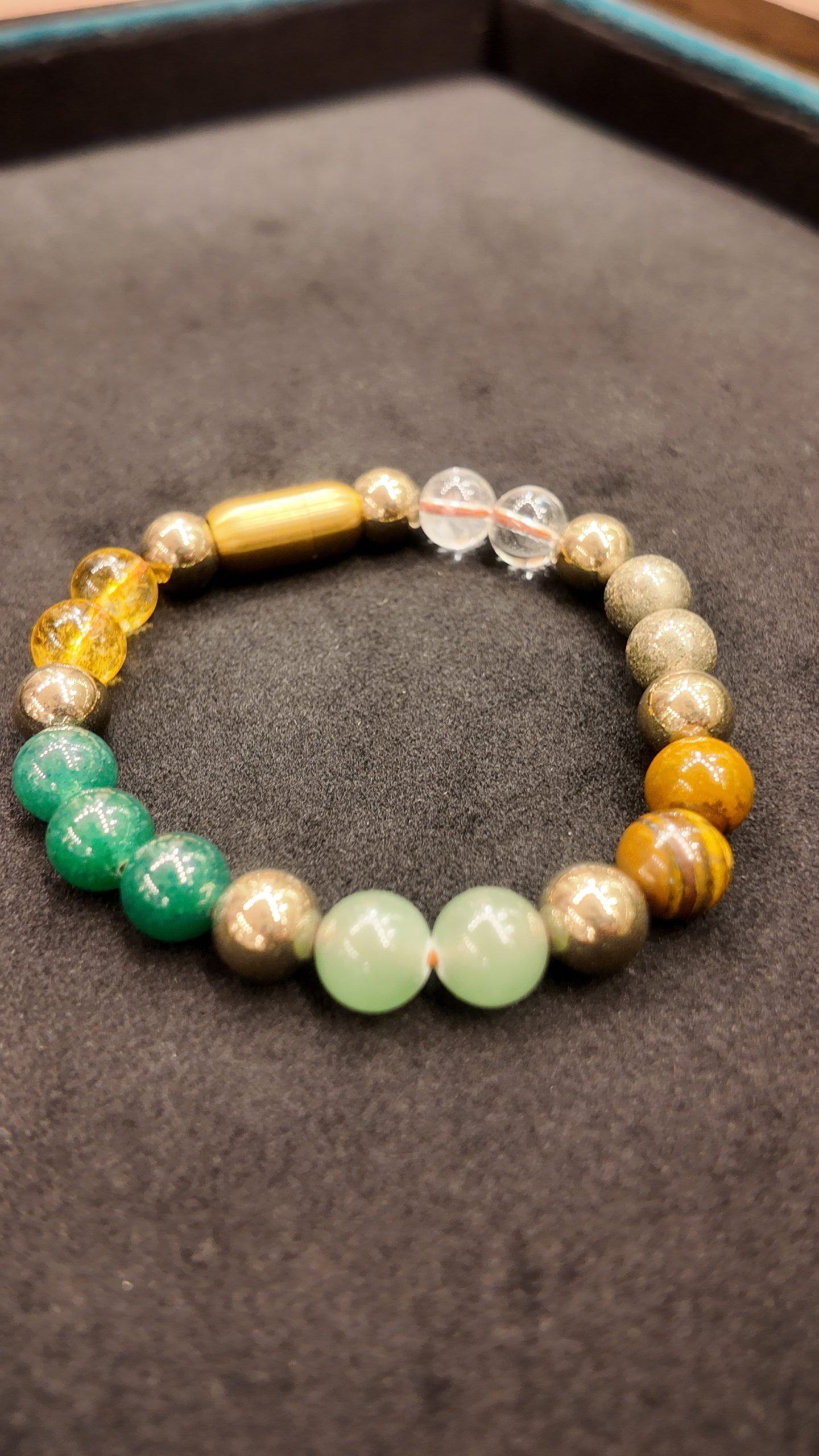 Dhan Yog Bracelet – Pyrite, Citrine & Green Aventurine