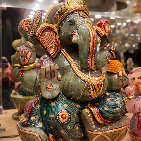 Green Jade Lord Ganesha Idol Sculpture