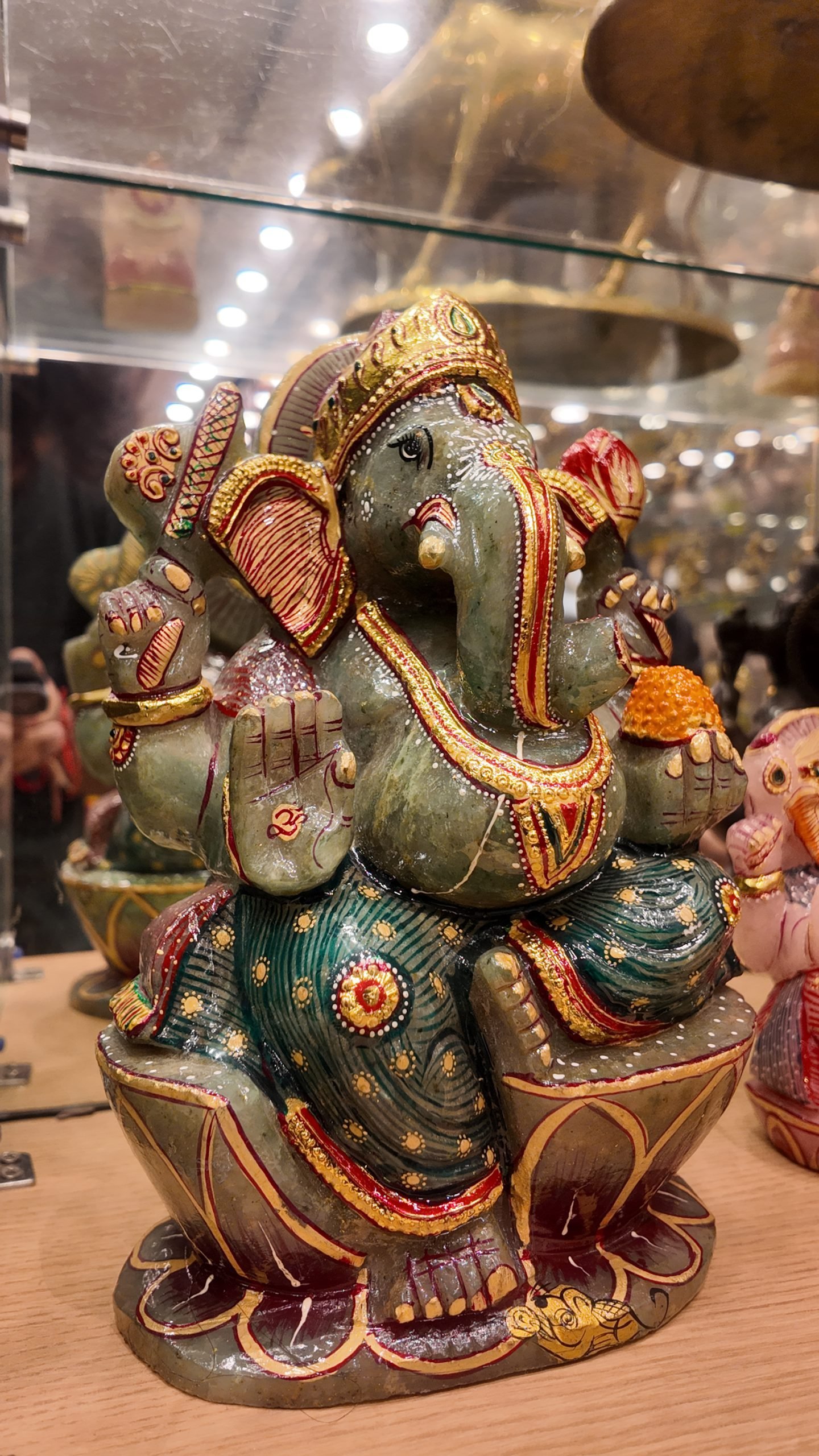Green Jade Lord Ganesha Idol Sculpture