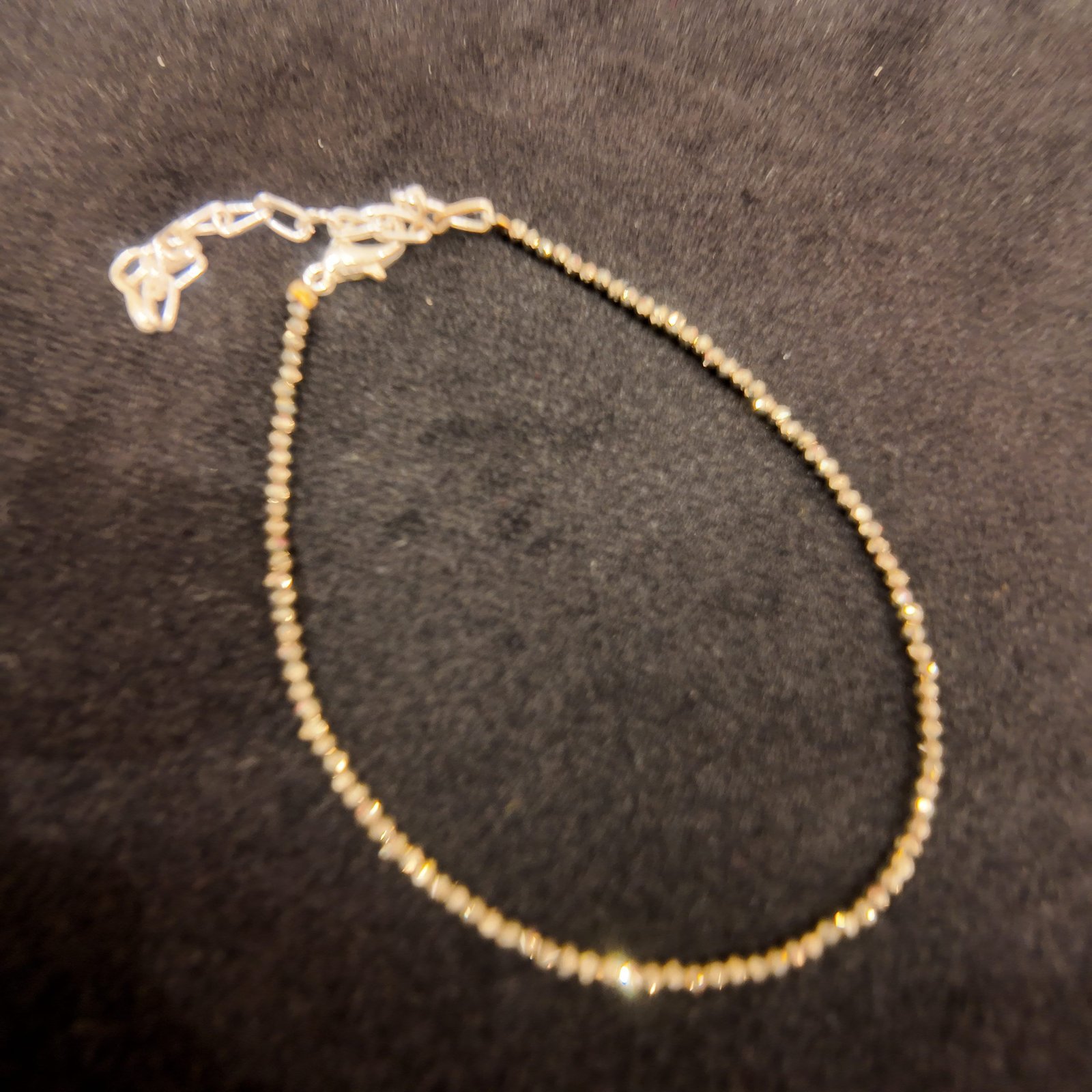 Natural Pyrite Adjustable Anklet – 10 Inch