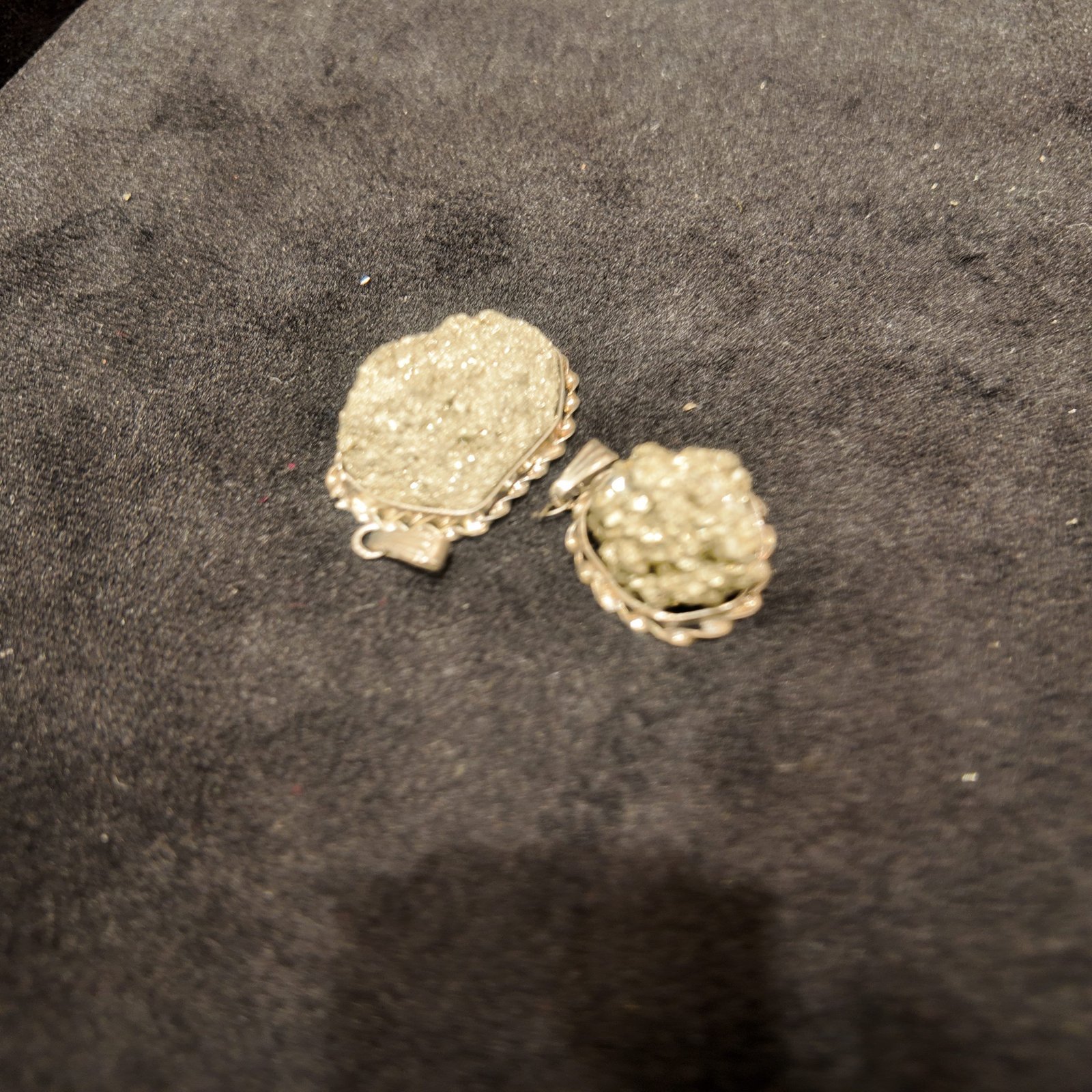Natural Pyrite Pendant & Adjustable Ring Set