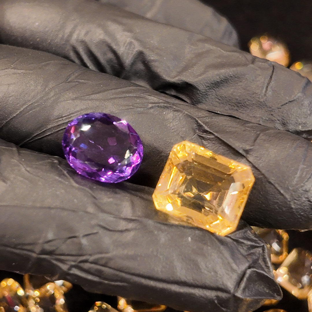Natural Amethyst-Citrine Bi-Color Gemstone