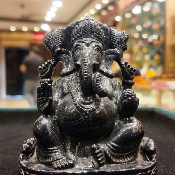 Black Marble Ganesh Ji Statue